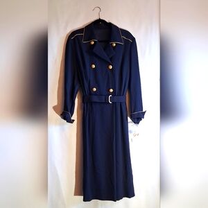 Givenchy Navy Coat Dress with Gold Buttons NWOT